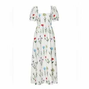 Slate & Willow White Floral Dress Anthropologie (Small)